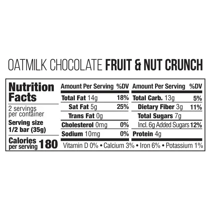 Oat Milk Fruit & Nut Chocolate Bar