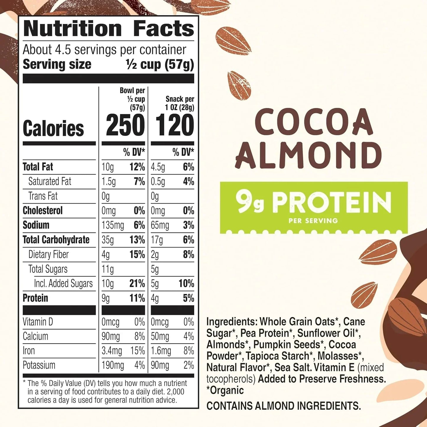Organic Cocoa Almond Protein Granola