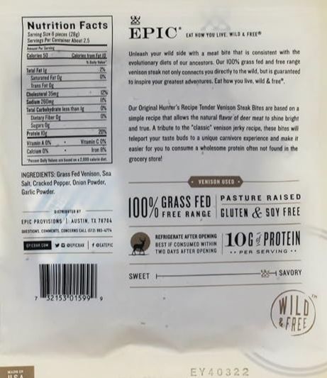 Venison Steak Bites Jerky
