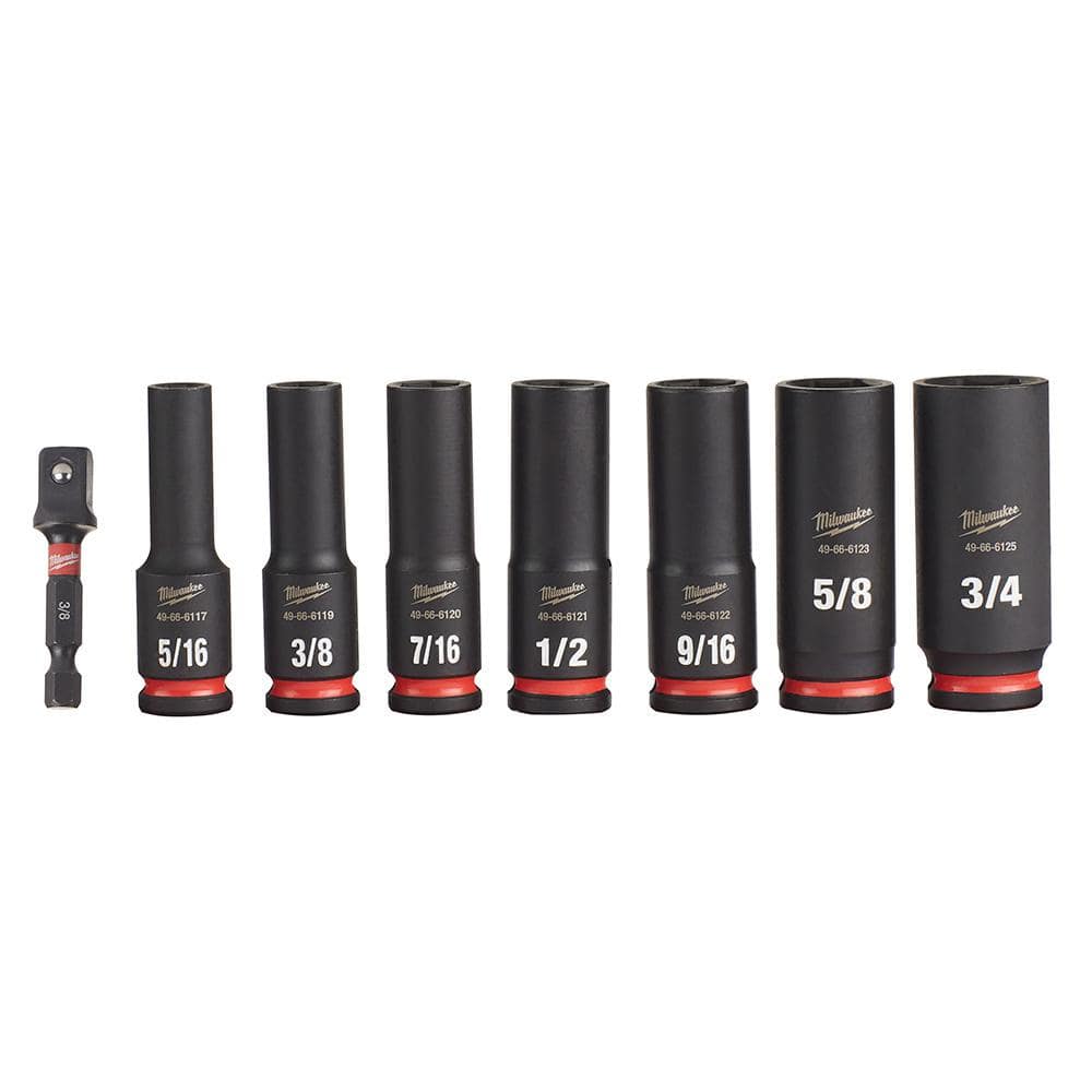SHOCKWAVE Impact Duty 3/8 in. SAE Deep Impact Rated Socket Set (8-Piece)