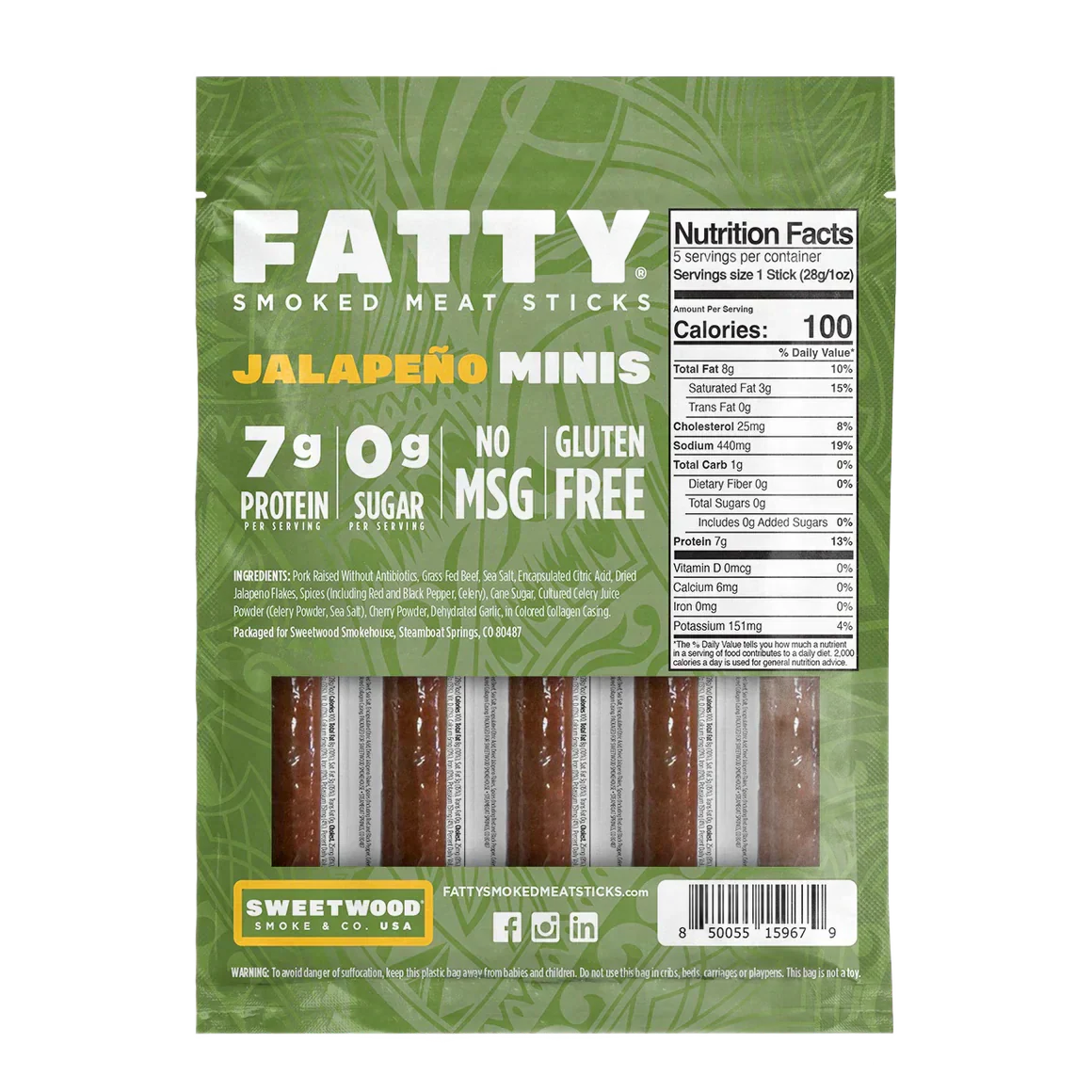 Jalapeno Minis Smoked Meat Sticks (5 CT)