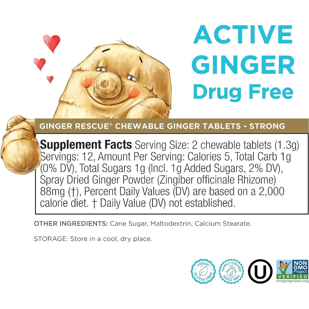 Ginger Rescue Strong Chewable Ginger Tablets