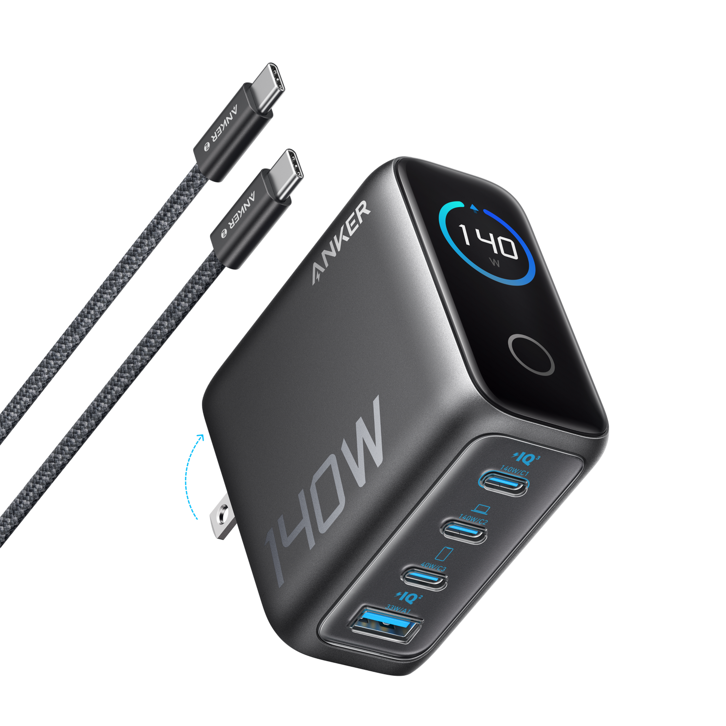 Multi-port Charger (140W, 4-Port, PD 3.1) with USB-C Cable