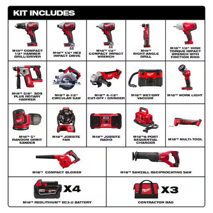 M18 18-Volt Lithium-Ion Cordless Combo Tool Kit (16-Tool) Ships today. Arrives in 3 days. Easy returns
