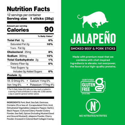 Jalapeno Cheddar Pork & Beef Stick (24 CT)