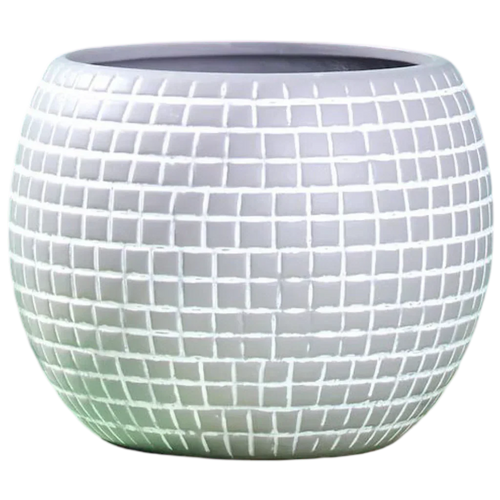 Disco Ceramic Planter - Large / Silver