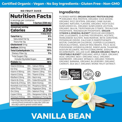 Organic Vanilla Bean Protein Shake (4 Pack)