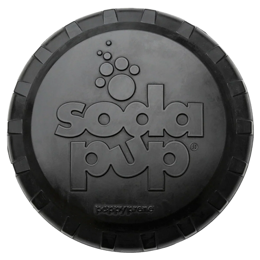 Magnum Bottle Top Flyer Dog Retrieving Frisbee - Large - Black