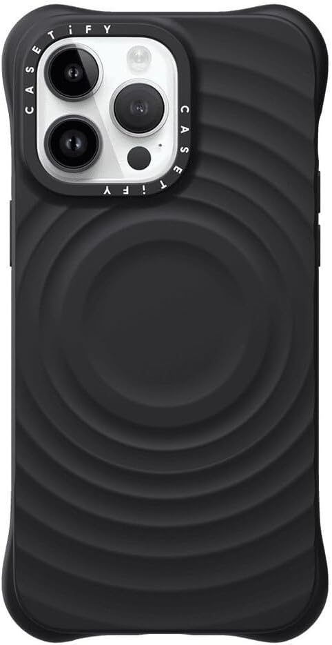 CASETiFY Ripple Case for iPhone 16 Pro [Silicone / 6.6 ft. 2X Military Grade Drop Protection/Compatible with Magsafe] - Black