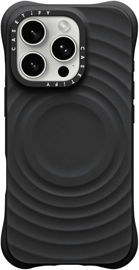 CASETiFY Ripple Case for iPhone 16 Pro [Silicone / 6.6 ft. 2X Military Grade Drop Protection/Compatible with Magsafe] - Black
