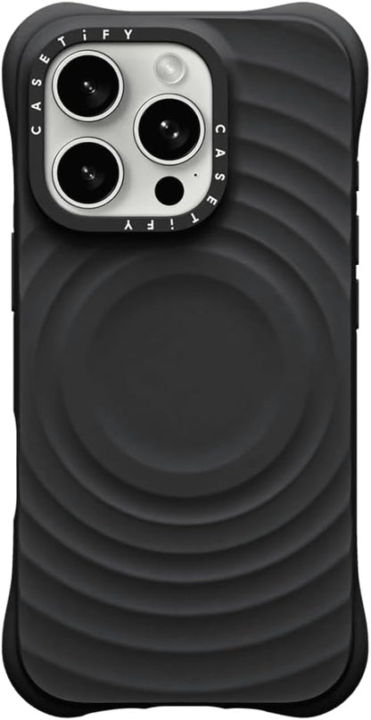CASETiFY Ripple Case for iPhone 16 Pro [Silicone / 6.6 ft. 2X Military Grade Drop Protection/Compatible with Magsafe] - Black