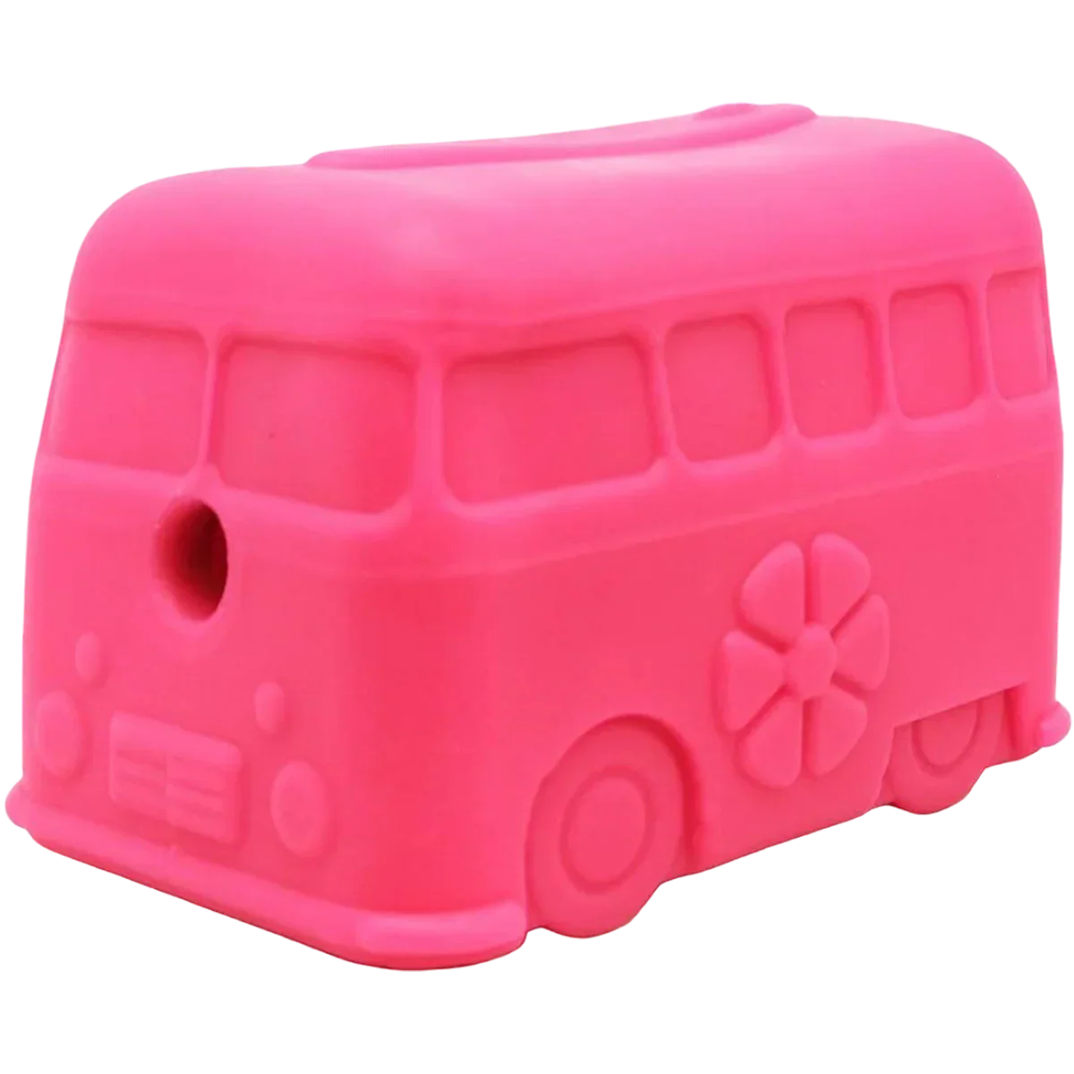 MuttsKickButt Surf's Up Retro Van Rubber Treat Dispenser Dog Toy - Pink