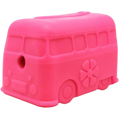 MuttsKickButt Surf's Up Retro Van Rubber Treat Dispenser Dog Toy - Pink