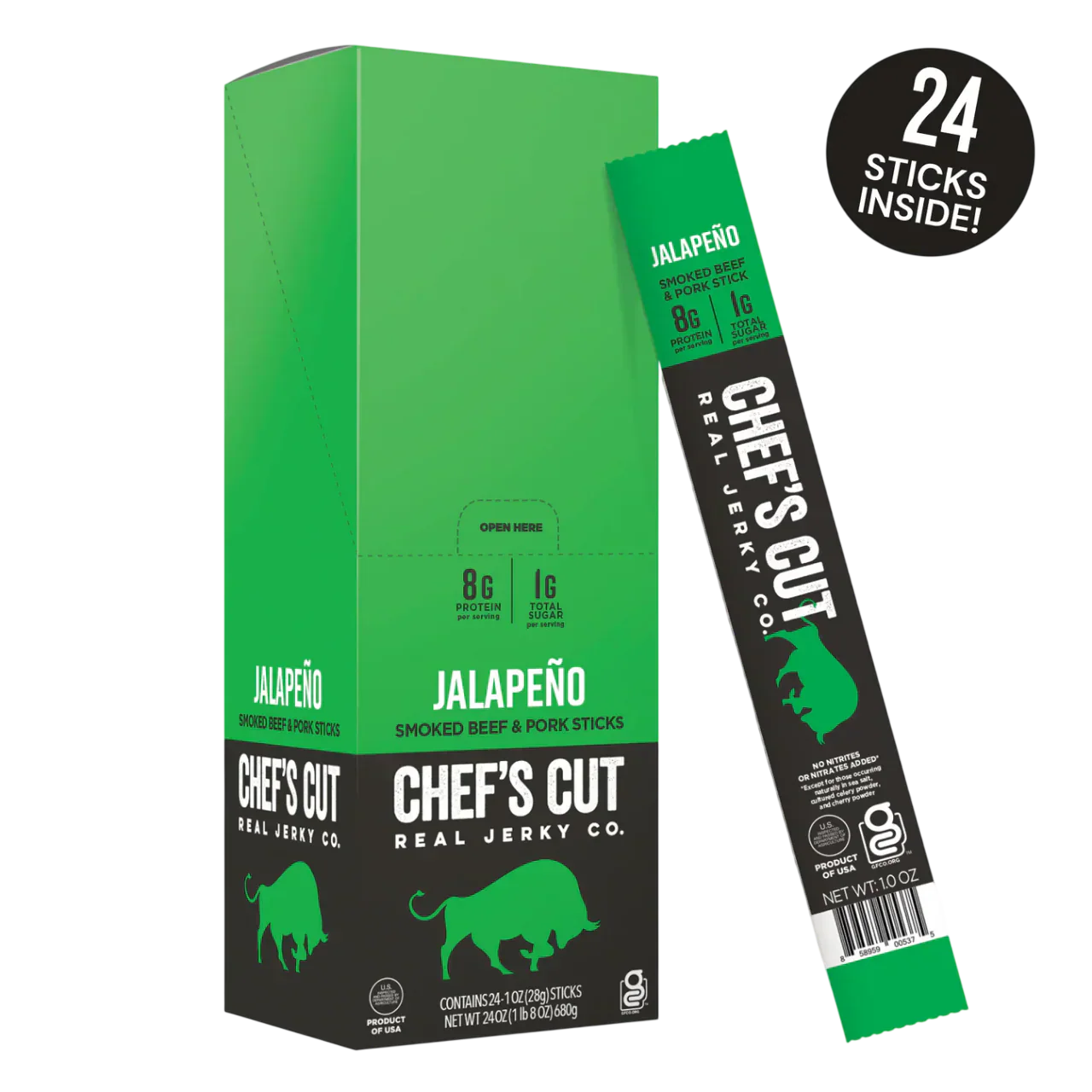 Jalapeno Cheddar Pork & Beef Stick (24 CT)
