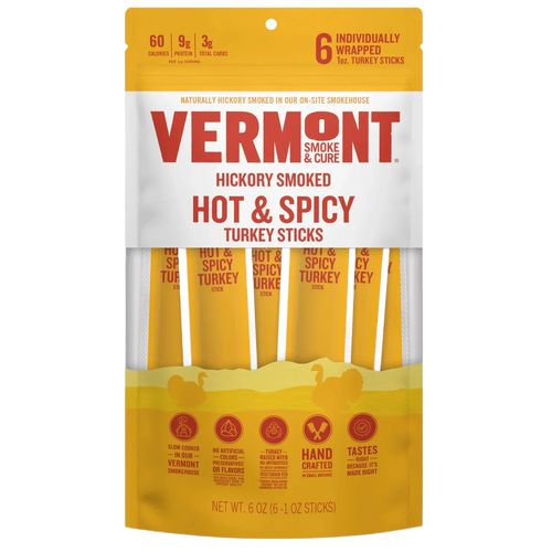 Hickory Smoked Hot & Spicy Turkey Sticks (6 CT)