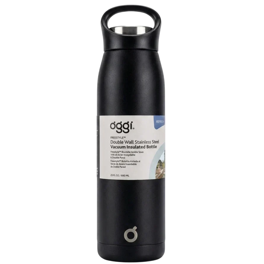 23oz Double Wall Vacuum Insulated Stainless Steel Bottle - Black
