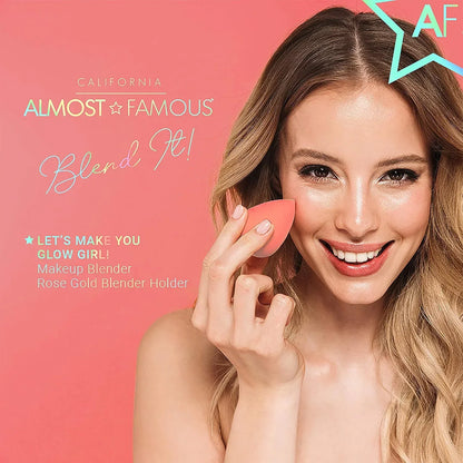 Professional Beauty Blender with Rose Gold Stand - Orange