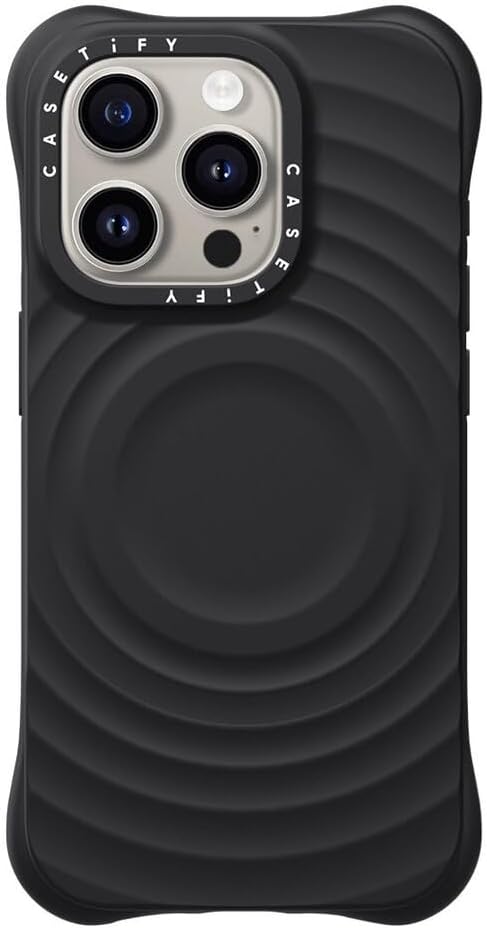 CASETiFY Ripple Case for iPhone 16 Pro [Silicone / 6.6 ft. 2X Military Grade Drop Protection/Compatible with Magsafe] - Black