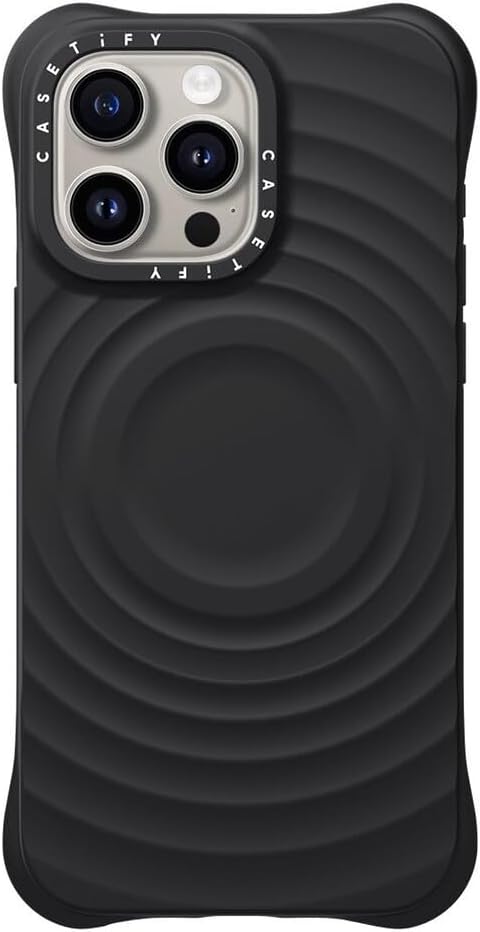 CASETiFY Ripple Case for iPhone 16 Pro [Silicone / 6.6 ft. 2X Military Grade Drop Protection/Compatible with Magsafe] - Black