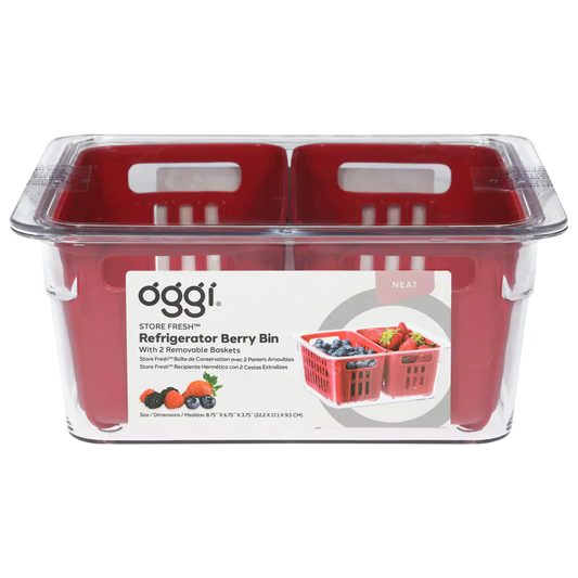 Berry Bin 8.75" x 6.75" - Twin Strainer Basket