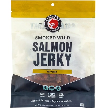 Peppered Smoked Wild Salmon Jerky