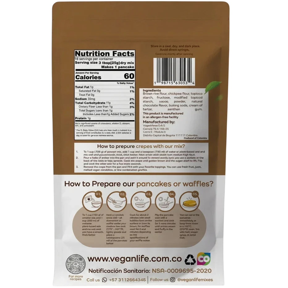 Vegan Mixes Chocolate Pancake Mix