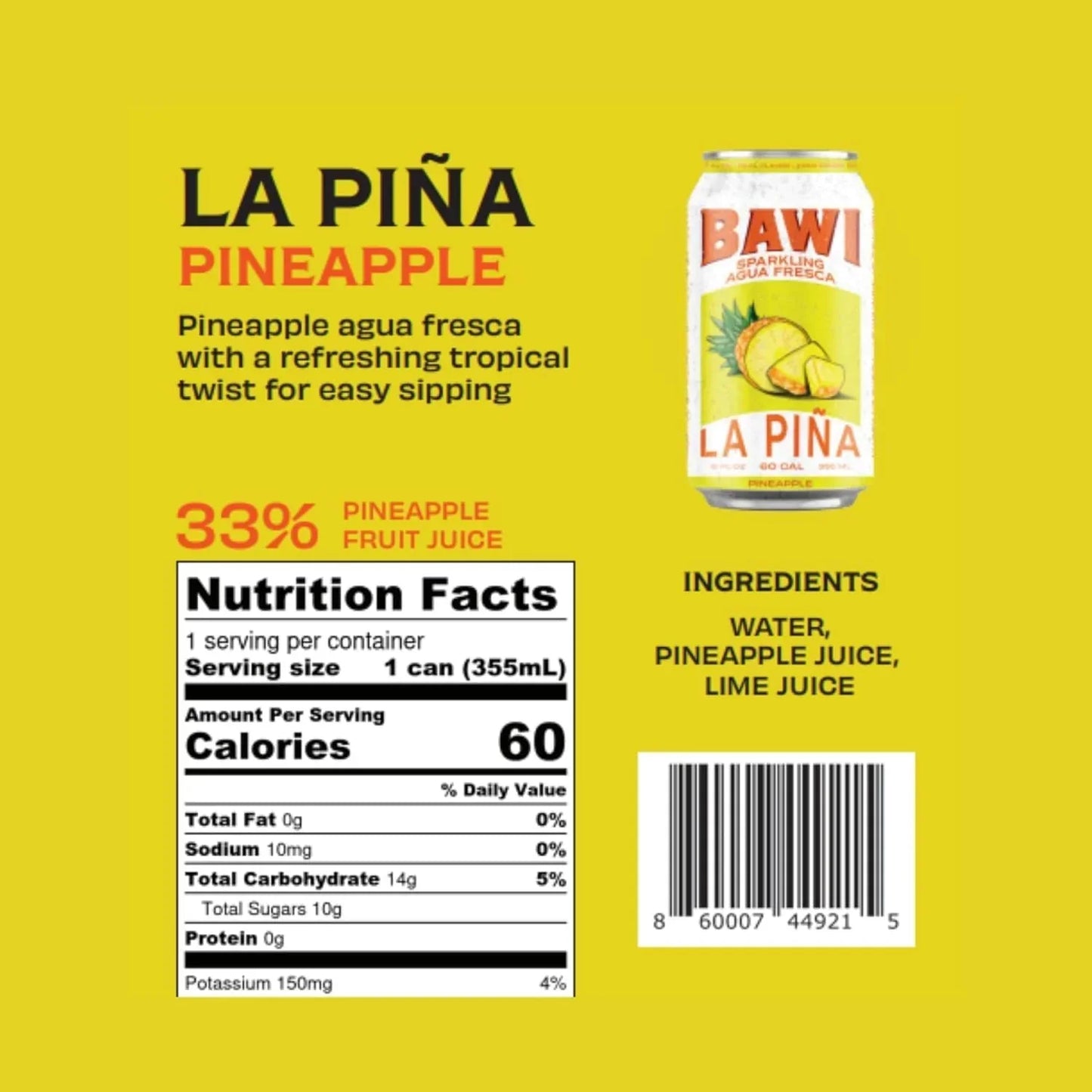 Sparkling Agua Fresca La Pi?a ¨C Pineapple (4 Pack)