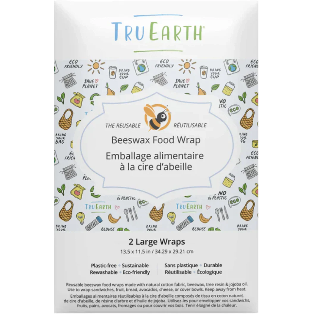 Beeswax Food Wrap Eco Print - 2 Large