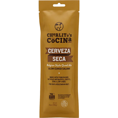 Cerveza Seca Dry Cured Belgian Style Quad Ale Salami