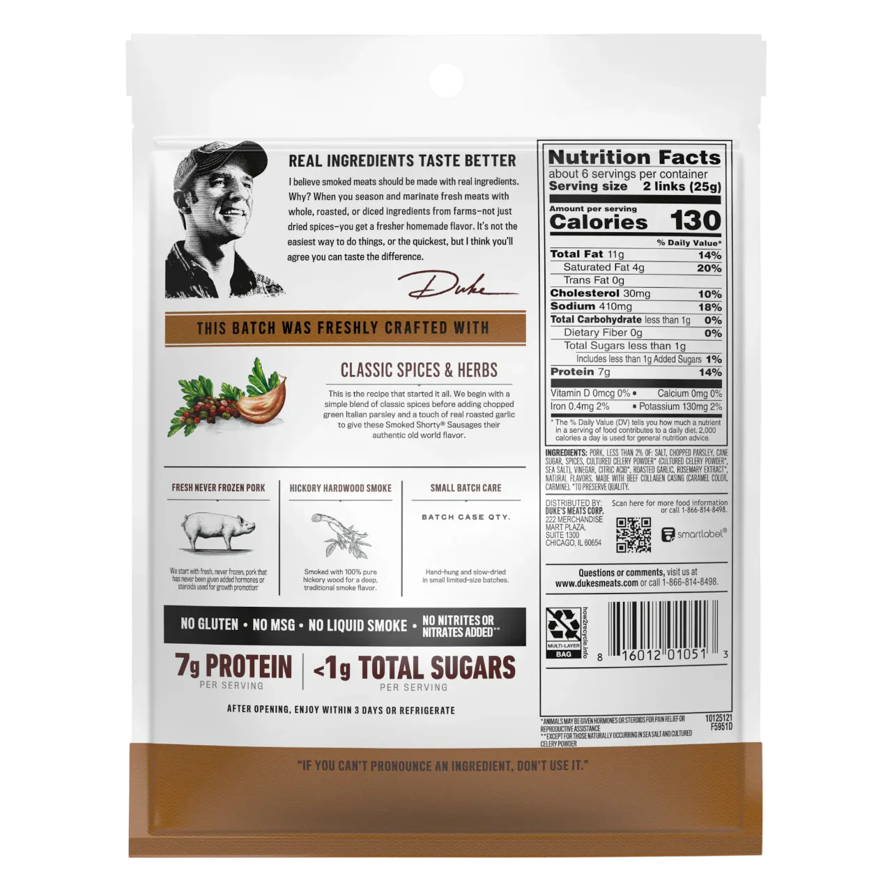 Original Recipe Shorty Smoked Sausages