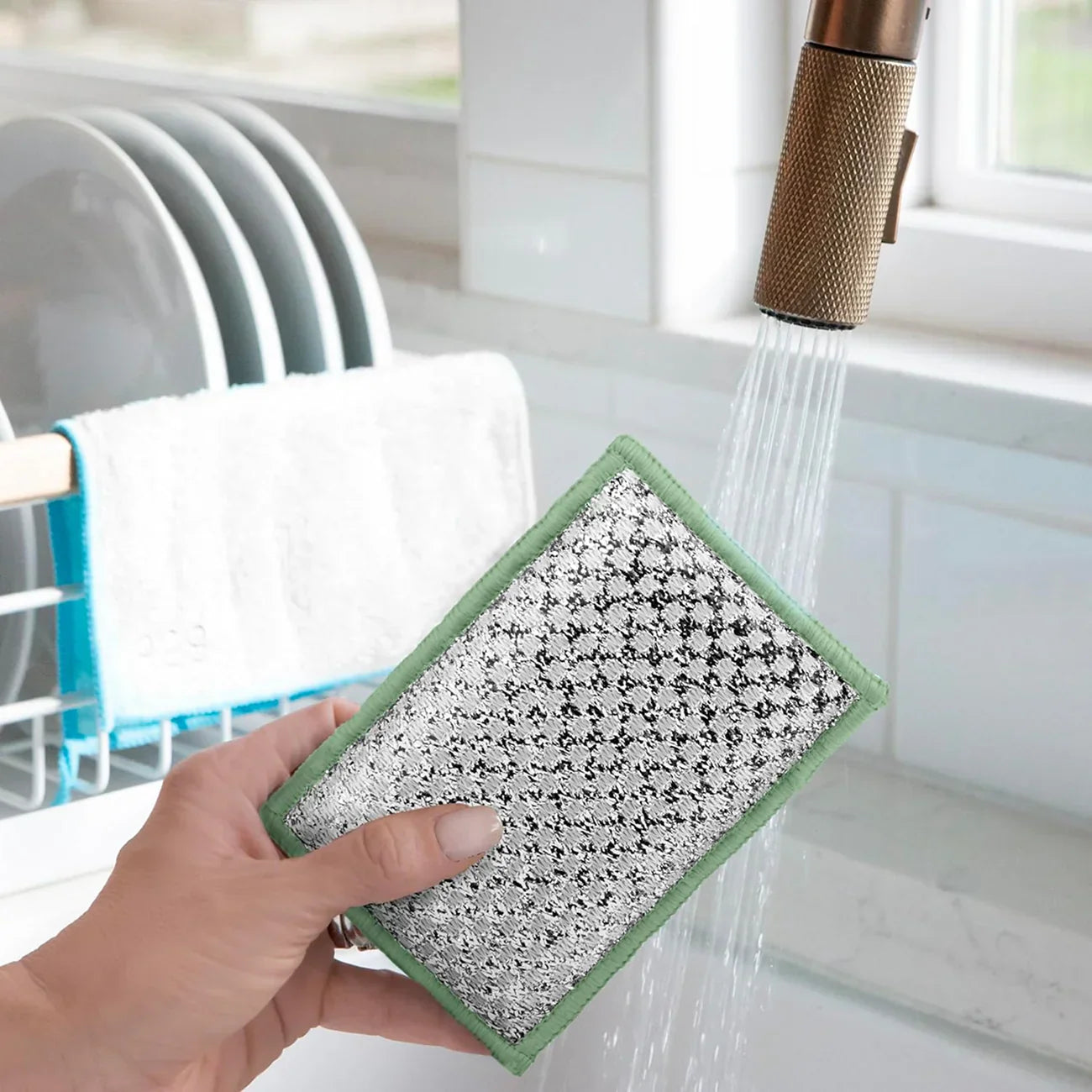 Bamboo Scrub Sponges - White/Sage (3 CT)