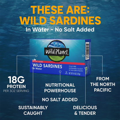Wild Sardines In Water No Salt Added