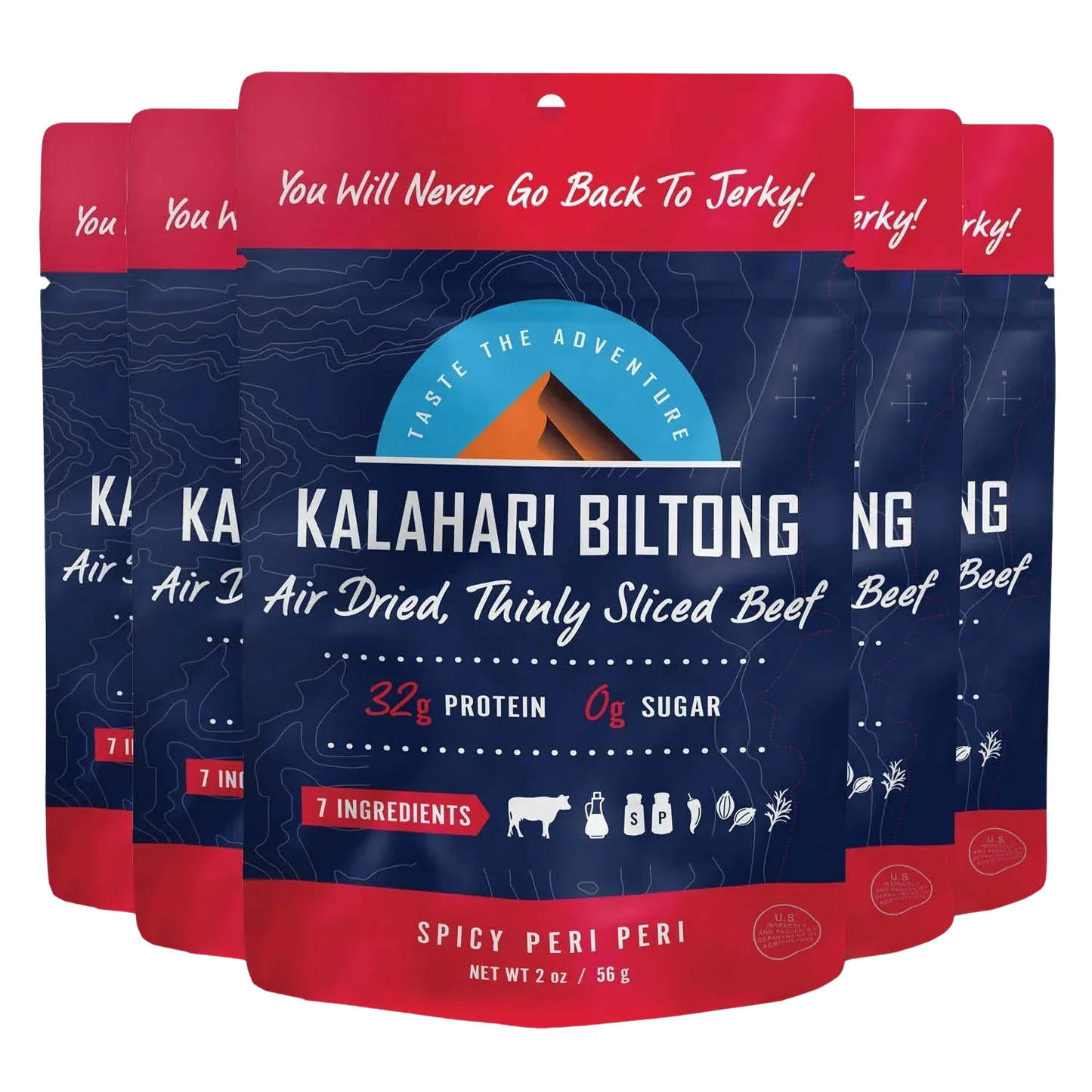 Biltong Spicy Peri Peri Flavor (8 Pack)