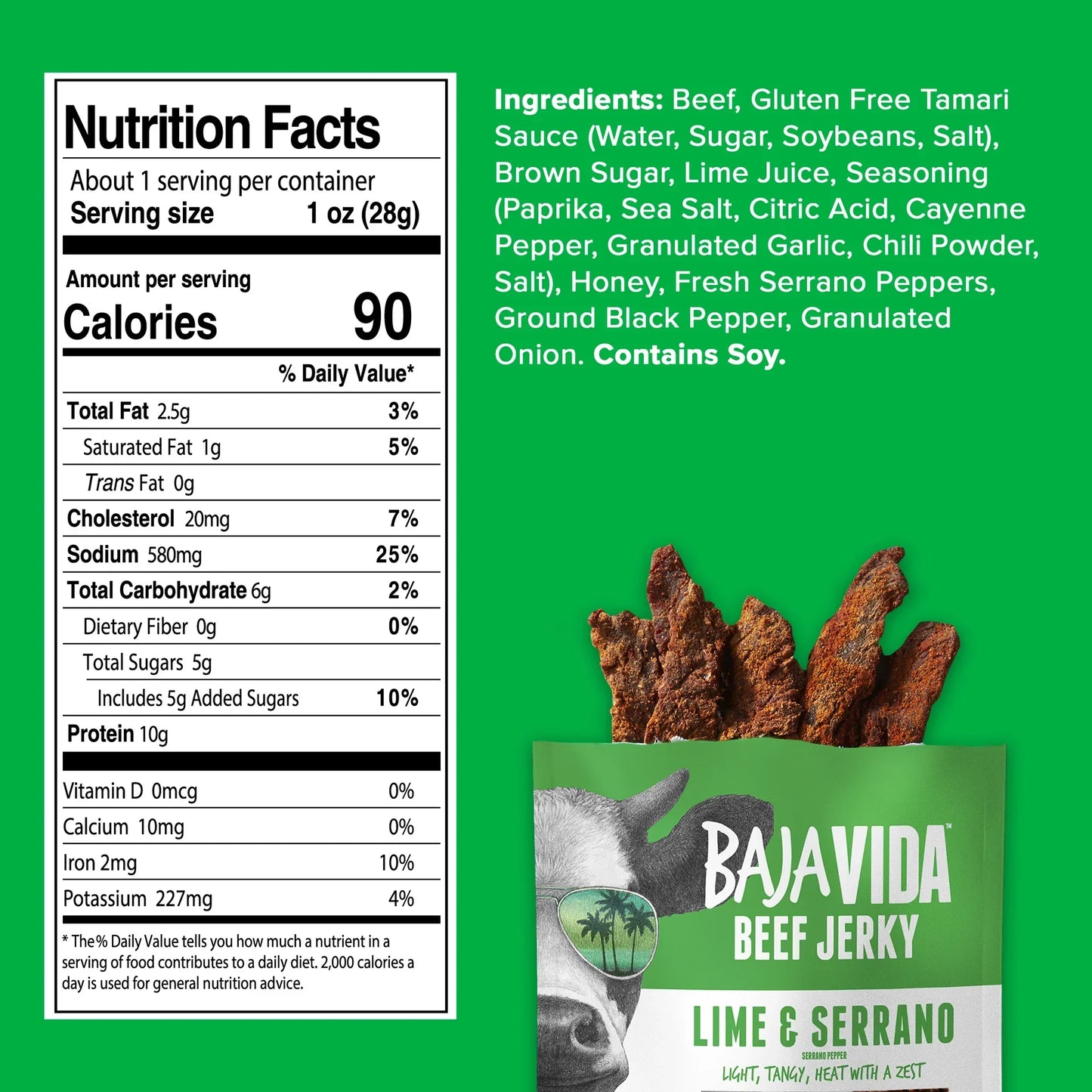 Lime & Serrano Pepper Beef Jerky (12 Pack)