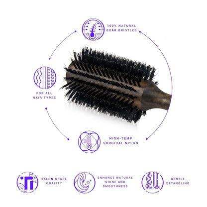 75mm Professional Round Brush with Premium Boar Bristle