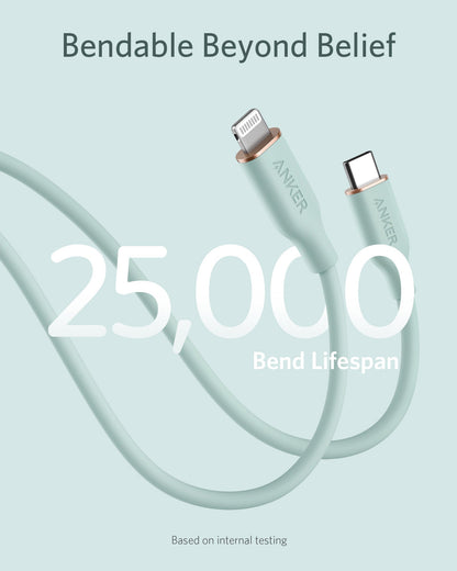 Anker 641 USB-C to Lightning Cable (Flow, 3 ft Silicone)
