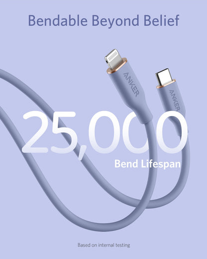 Anker 641 USB-C to Lightning Cable (Flow, 3 ft Silicone)