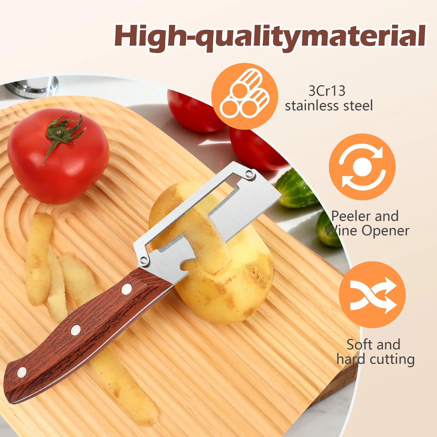 2-in-1 Sharp Stainless Steel Fruit & Veggie Peeler