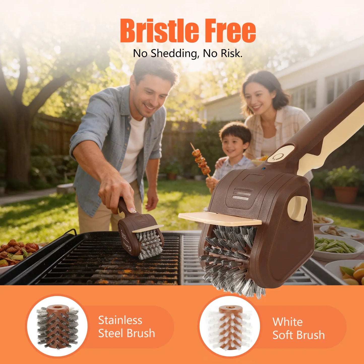 Cordless Electric Grill Brush for Faster, Easier BBQ Cleanup