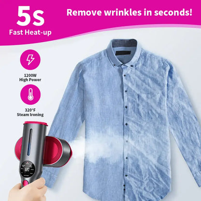 Portable 2-in-1 Garment Steamer & Travel Iron