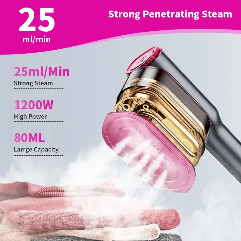 Portable 2-in-1 Garment Steamer & Travel Iron