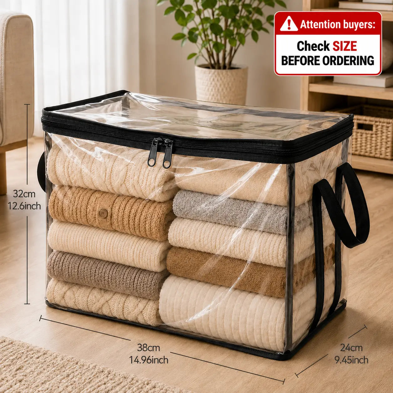 Large Clear Stuffed Animal Storage Bag