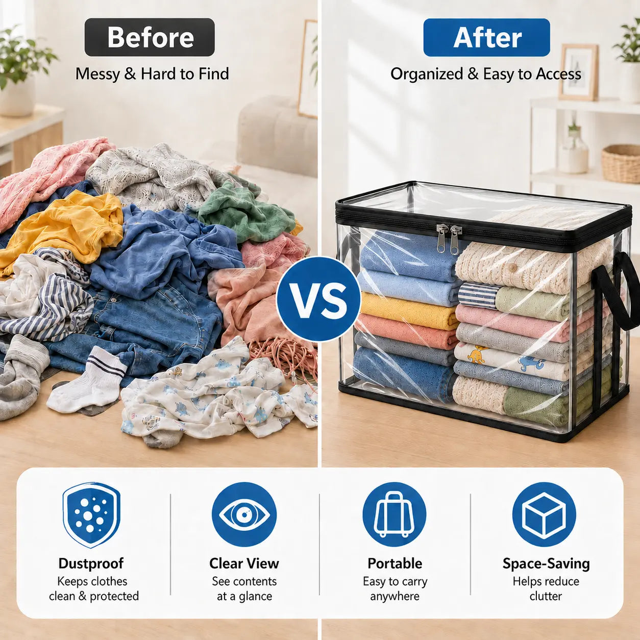 Large Clear Stuffed Animal Storage Bag