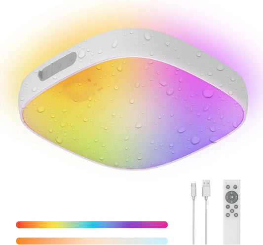 Cordless Motion Sensor Shower Light with RGB Colors