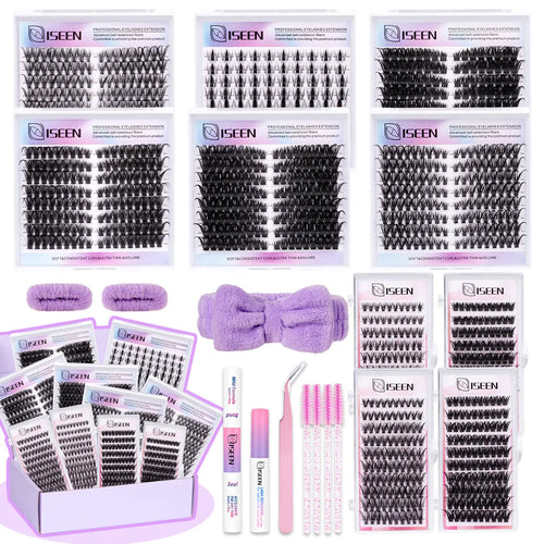 10 Styles Lash Clusters Kit DIY Lash Extension Kit – Fluffy D Curl Cluster Lashes for Salon-Style Volume at Home