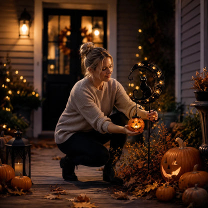 🐈Solar Black Cat Garden Stake Light 🎃 Create a Magical Halloween Glow