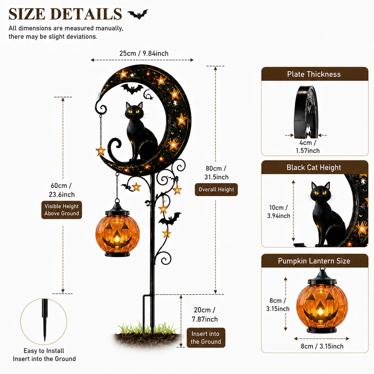 🐈Solar Black Cat Garden Stake Light 🎃 Create a Magical Halloween Glow