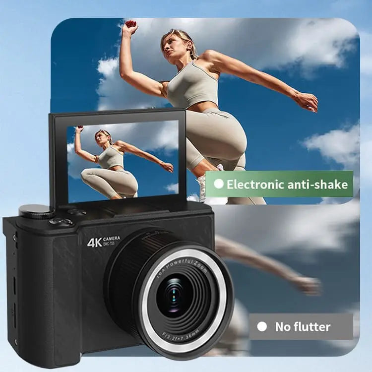 4K Portable Digital Camera with Flip Screen for Vlogging & Photography