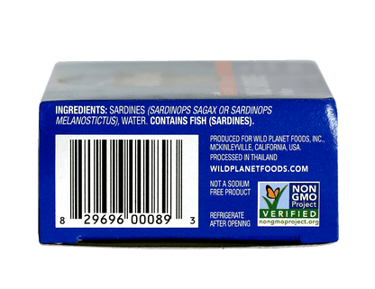 Wild Sardines In Water No Salt Added