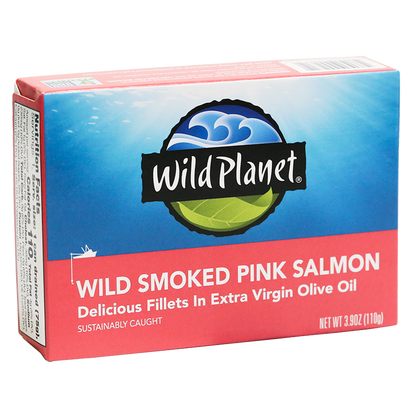 Wild Smoked Pink Salmon Fillets in Extra Virgin Olive Oil